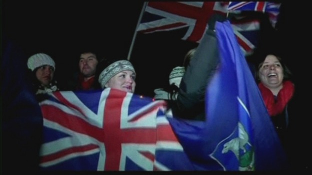 Flags flew with many dressing up in red white and blue