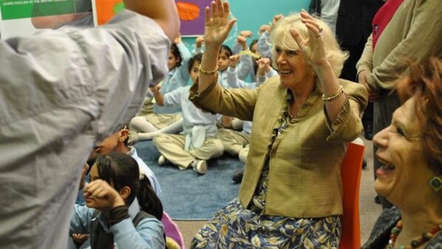 The Duchess of Cornwall visiting a school in Jordan