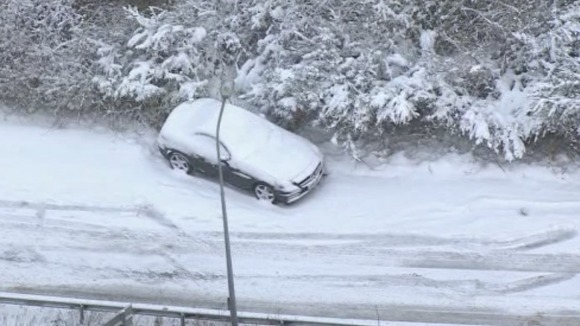 Many cars and lorries have been left at the side of roads