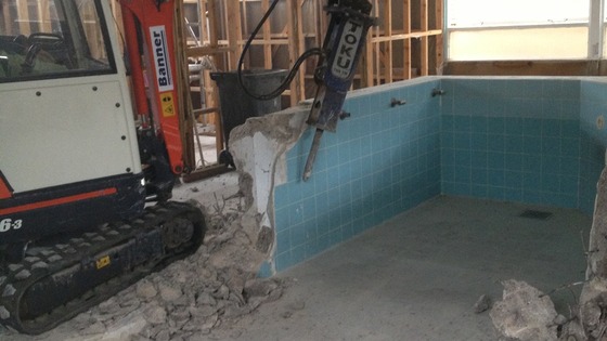 Demolition equipment begins work