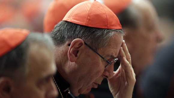 Cardinal Roger Mahony attending a prayer at Saint Peter's Basilica in the Vatican earlier this month