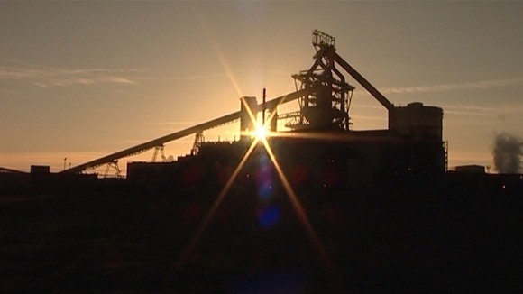 BLast furnace in sunset
