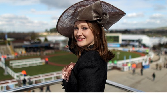 Camilla Bassett-Smith from Cheltenham poses for a picture during Ladies Day