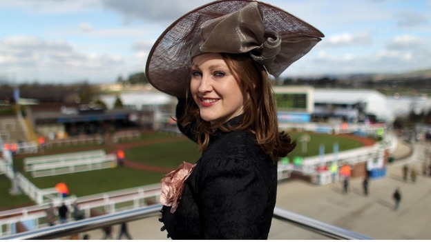 Camilla Bassett-Smith from Cheltenham poses for a picture during Ladies Day 