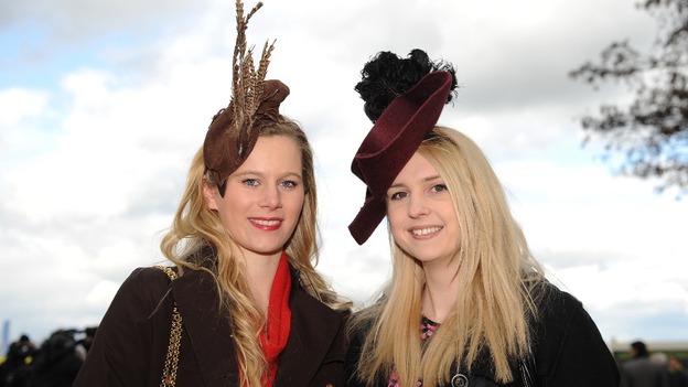 Sarah Jordan (left) and Kirsty Scaplehorn from Cheltenham attend Ladies Day