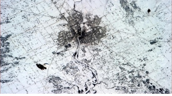 Saskatoon on the South Saskatchewan River in Canada