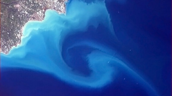 An enormous eddy off the coast of Italy
