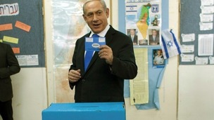 Netanyahu casting his vote