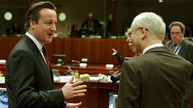 European Council President Herman Van Rompuy with David Cameron