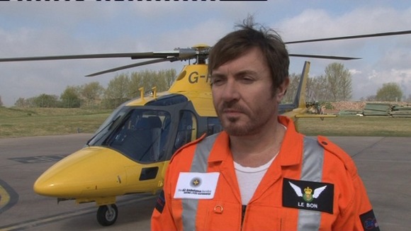 Simon Le Bon at Coventry's Baginton airport