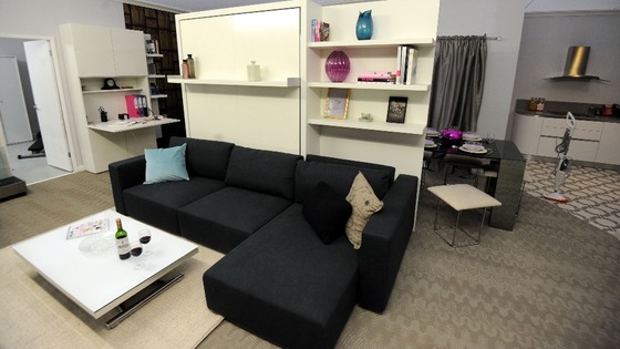 The modern re-fit shows what the Nelson Mandela house flat could look like today