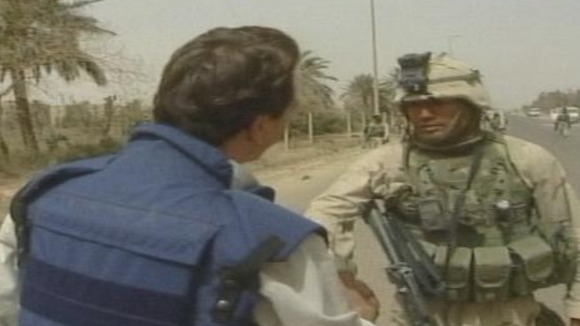 John greets a US soldier who had just arrived.