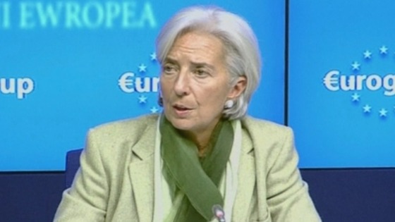 International Monetary Fund Managing Director Christine Lagarde speaking early this morning.