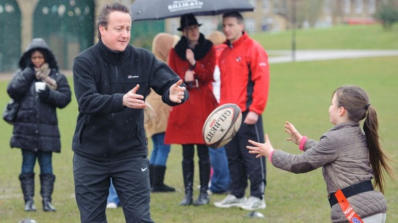 Cameron announced that school sport is to get a £150 million a year cash injection