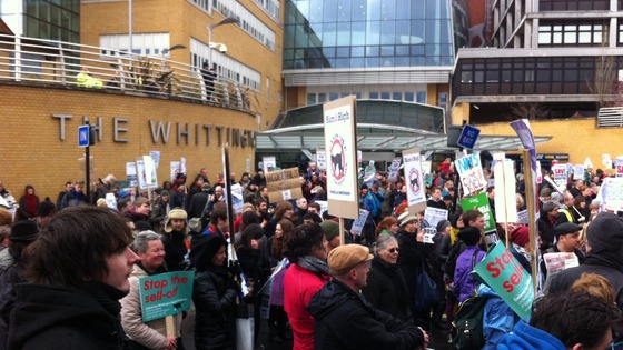 Protest outside Whittington Hospital