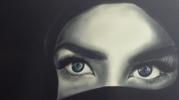 One of the pieces of artwork the Duchess of Cornwall was shown