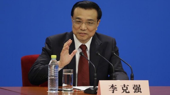China's newly-elected Premier Li Keqiang speaks to the media during the National People's Congress.