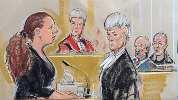 Court illustration of Mairead Philpott giving evidence in court today