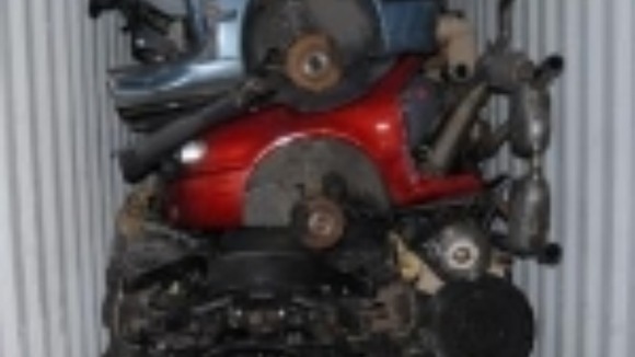 Chopped cars hidden at the back of the trailer