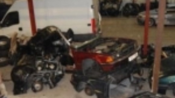 The lock-up where the cars were prepared