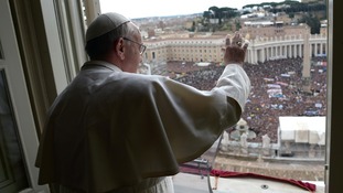 Pope Francis delivered his first Angelus prayer and blessing