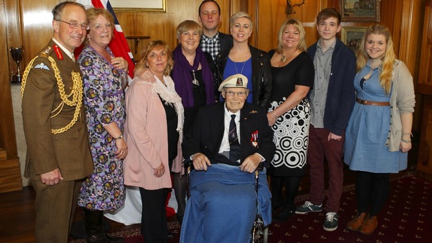 Arctic convoy veteran Eddie Grenfell, 93, with his Arctic Star medal