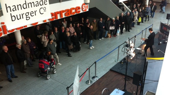 Crowds watching Bootleg Buddy