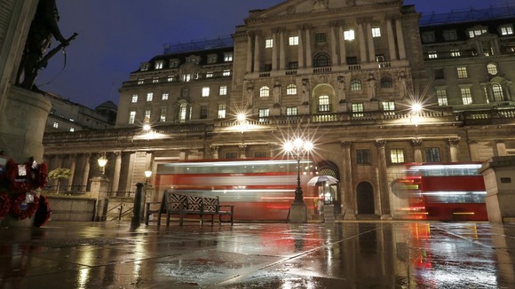 The outside of the Bank of England.