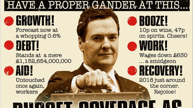 The Sun says: 'Budget Coverage as Approved by the Ministry of Truth'