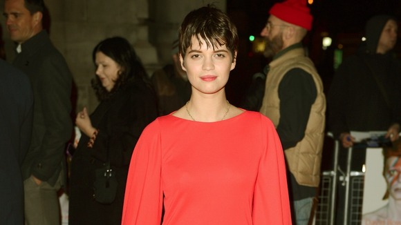 Pixie Geldof arriving at the David Bowie Is exhibition