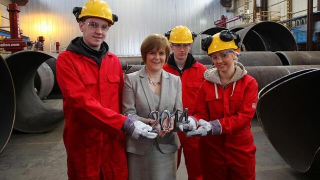 Nicola Sturgeon visits apprentices at Steel Engineering Ltd.