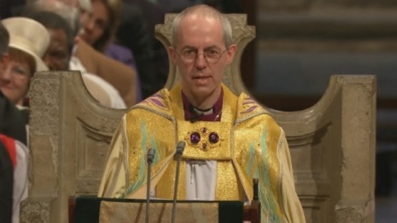Rt Rev Justin Welby makes his first sermon as the Archbishop of Canterbury.