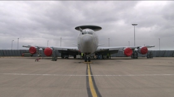 Surveillance plane at RAF Waddington