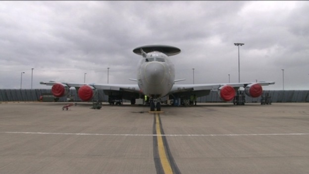 Surveillance plane at RAF Waddington