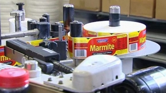 Back in production: Marmite labels being processed