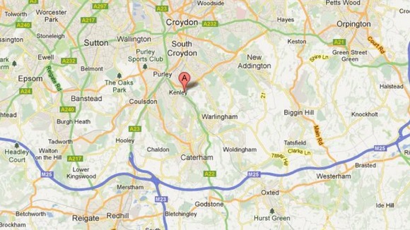 Map of Riddlesdown, near Kenley