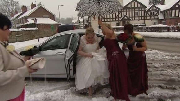 Bride arriving at the church