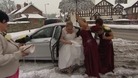 Bride arriving at the wedding