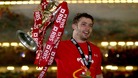 Leigh Halfpenny lifting the Six Nations' trophy