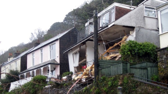 The collapsed 'Veronica' flats in Looe, Cornwall, where a body has now been found.