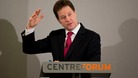 Deputy Prime Minister Nick Clegg speaking earlier today.