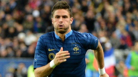 Arsenal's Olivier Giroud got on the scoresheet tonight for France in Paris