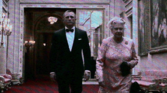 The Queen plays in a video with actor Daniel Craig as James Bond during the London Olympic Games 2012 Opening Ceremon