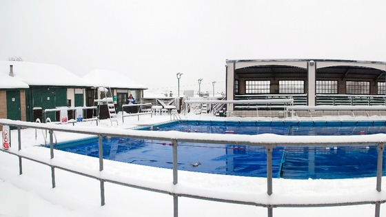 Hathersage pool with its cover on