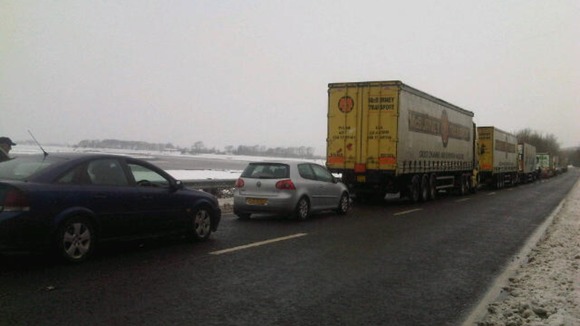 Lorries on the A75