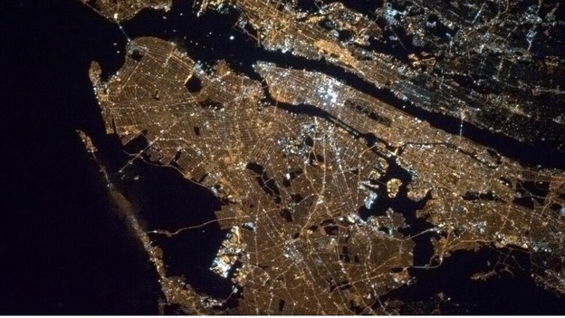 The view of New York City from the International Space Station.