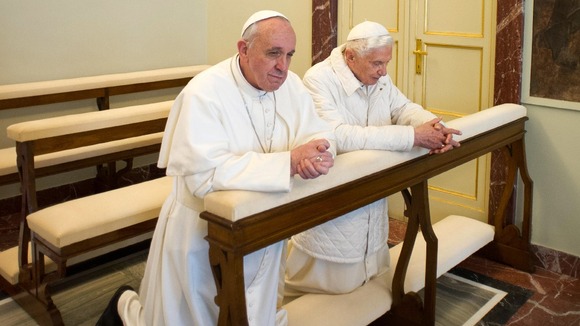 Pope Francis and his predecessor Pope Emeritus Benedict XVII prayed together.