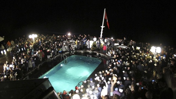 Prayers were said at the spot where Titanic sunk 100 years ago.