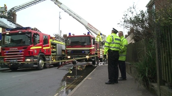 Fire road cordoned off