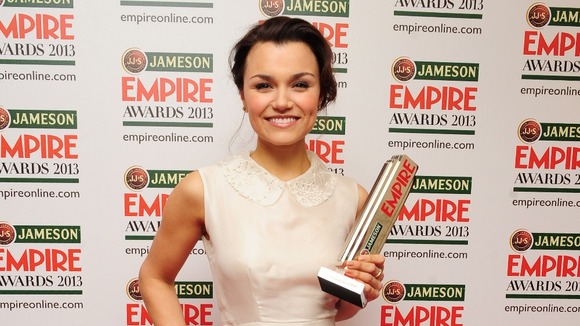 Samantha Barks with her award.